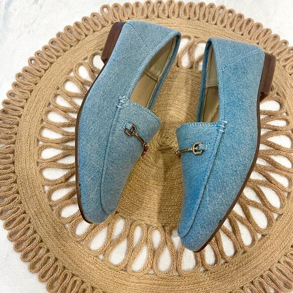 Sam Edelman Loraine Mini Denim Flat Loafers Size 4 - Picture 7 of 12